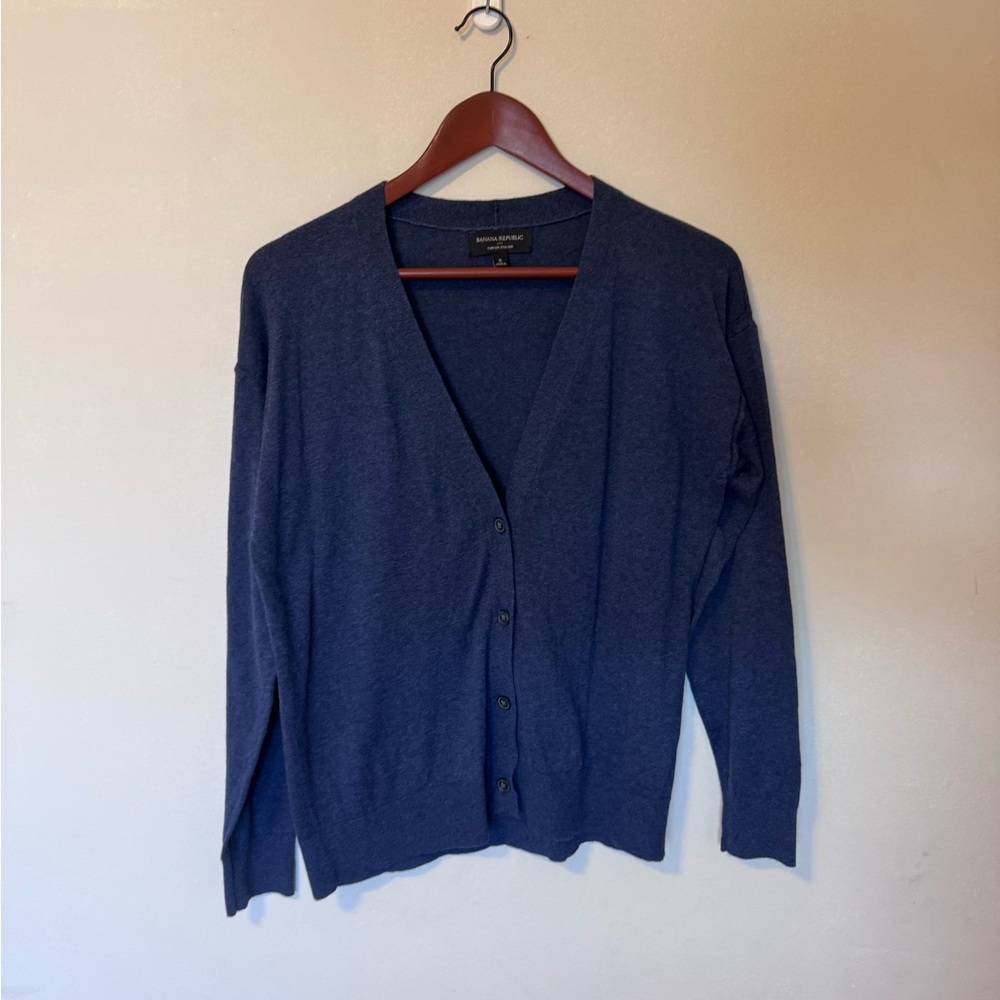 Banana Republic Deep Blue V-Neck Sweater